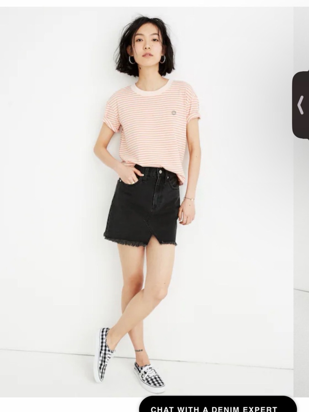 Madewell Rigid Denim A-Line Mini Skirt in Lunar Wash: Cutout Edition